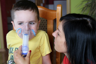 Child on inhaler