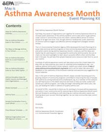 Asthma Awareness Month Event Planning Kit