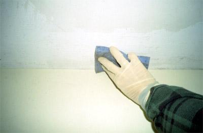 Damp wiping surfaces with water and a small amount of detergent.