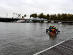 Paddlers in Camden launch from Wiggins Park Marina on the Delaware River
