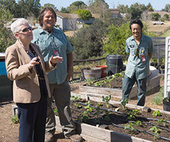EPA Administrator McCarthy visits with tribal staff at the demonstration garden and nursery.