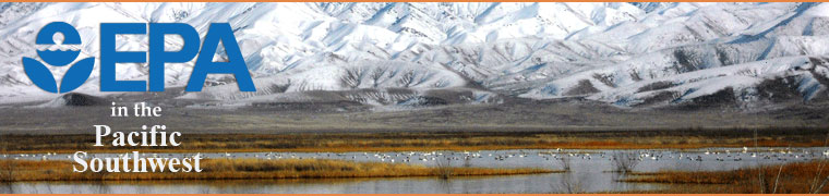 Panorama of snow covered mountains in background with wetlands and migratory birds