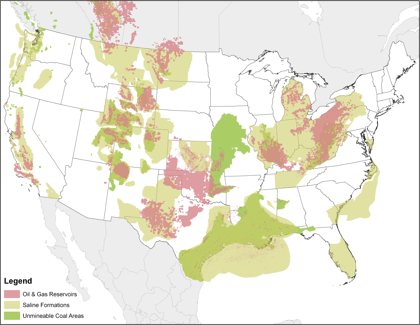 Assessment of Potential Storage in the United States (Source: NATCARB)