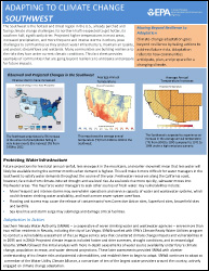 Cover of Southwest Region Factsheet: Adapting to Climate Change