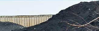 close-up of petroleum coke pile in Chicago