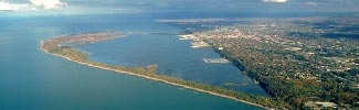 aerial view of Presque Isle Bay 