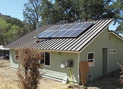 House with solar panels on the Big Sandy Rancheria.