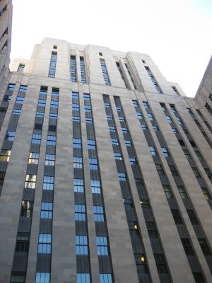 Photo looking up at EPA’s New England Regional Office in Boston, Massachusetts.