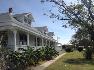 Photo of the porch of one of EPA’s Gulf Ecology Division Laboratory buildings in Gulf Breeze, Florida.