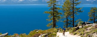 Cyclist at Lake Tahoe