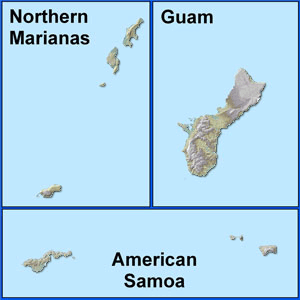 Map showing the Pacific Islands in EPA Region 9