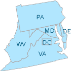map of US EPA Region 3