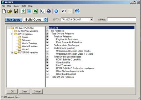 Clicking "Select All" on the build query interface.