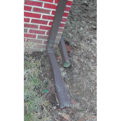 Moisture issue: Foundation is wet; drain gutters are too short.