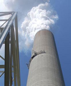 View of smoke stack from below