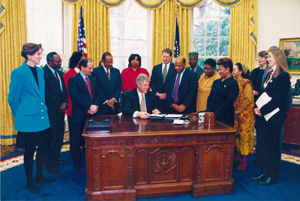 President Clinton signing Executive Order 12898