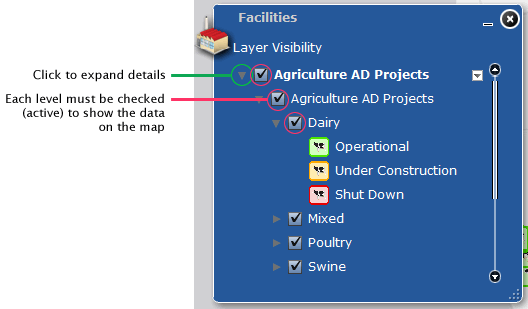 AgSTAR national mapping tool help - layer selections