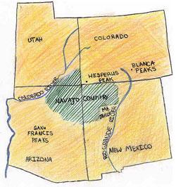A map of the Navajo Nation