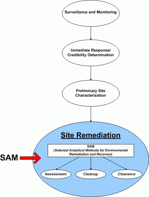 Figure 1-1. Environmental Evaluation Analytical Process Roadmap for Homeland Security Events. Figure 1-1 titled Environmental Evaluation Analytical Process Roadmap for Homeland Security Events is a flowchart containing four ovals.