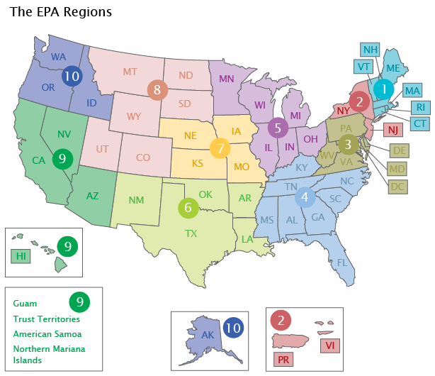 EPA regional map