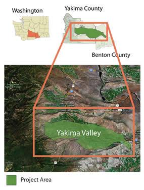 Map showing Yakima Valley