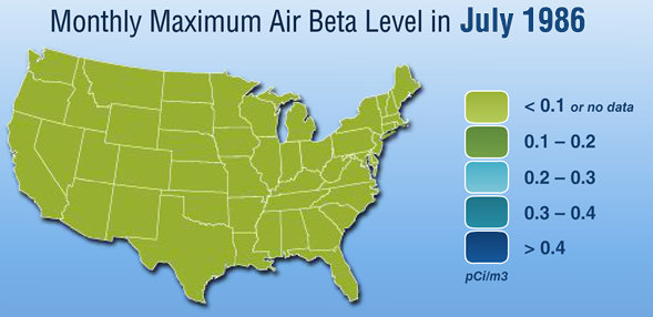 Monthly maximum Air Beta level in July 1986.