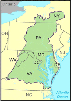 Chesapeake Bay TMDL Fact Sheet Chesapeake Bay Total Maximum Daily   Watershed Map From Tmdl Website 