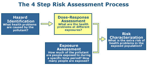  This is a diagram of 4 -step Human Health Risk Assessment Process, highlighting the Dose-Response Assessment (step 2)