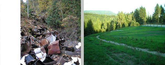Former Priest River Dump – Priest River, ID, before and after redevelopment