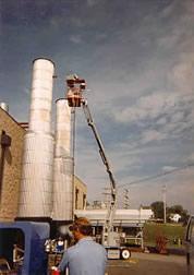 Photo of emission smoke stack inspection.