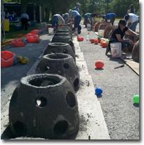 another view of building artificial reef balls