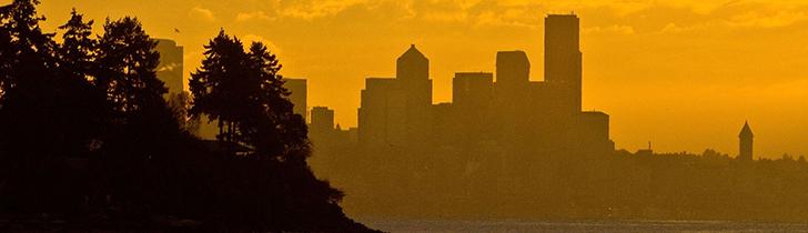 Seattle landscape at sunset