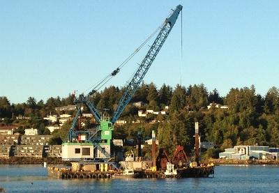 Clamshell Dredge in Yaquina