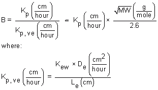 Supporting Equation - Dermal Contact with Water Supporting Equation 1