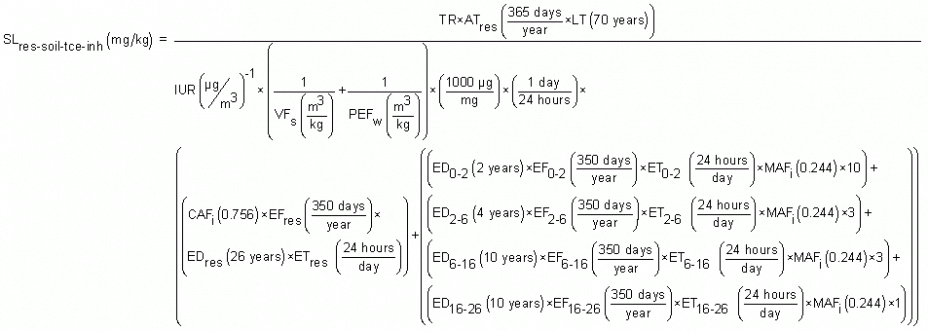 Resident Soil Equation - Trichloroethylene - Inhalation