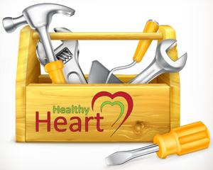 Healthy Heart Toolkit Logo: hammer and wrenches in a toolbox
