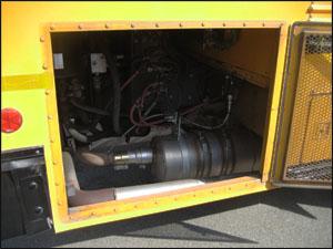 School bus with new diesel particulate filter photo