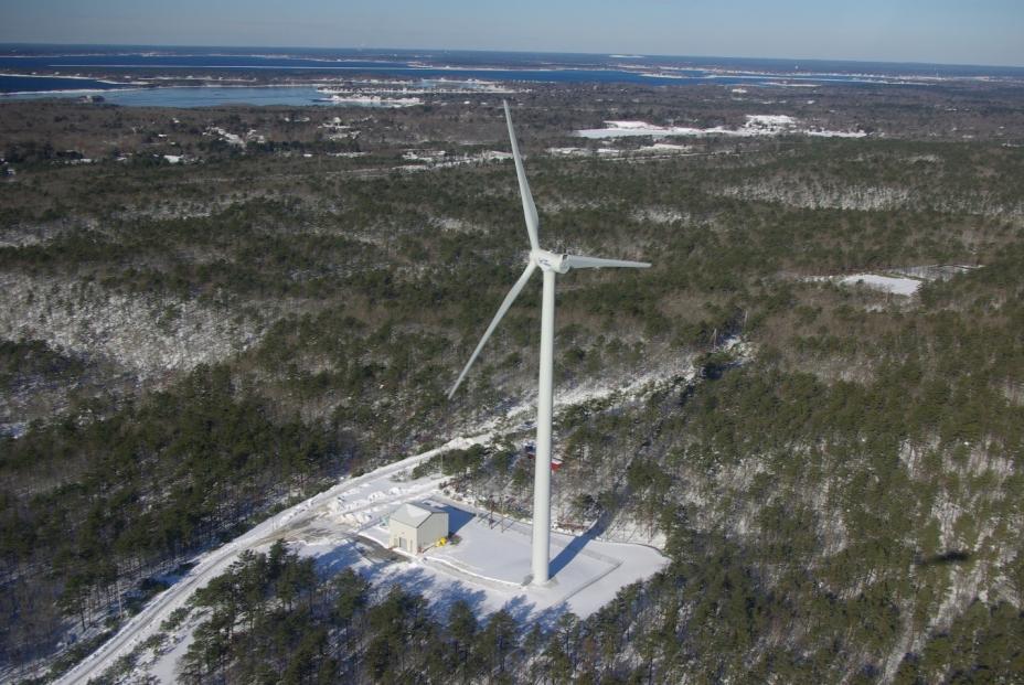 Wind turbine powering treatment systems at Otis ANGB/JBCC
