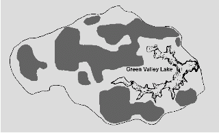 Map indicating the locations of BMPs in the surrounding watershed