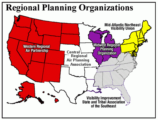 Map Showing Regional Planning Organizations