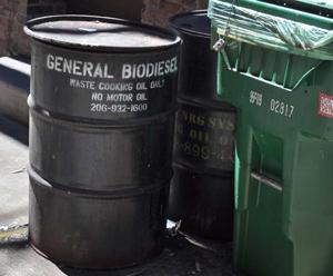 Picture of cooking oil drum waste container