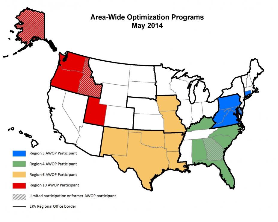 States and regions participating in AWOP.