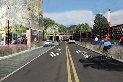Design option for Columbus showing safer, revitalized gateway to the Milo-Grogan neighborhood
