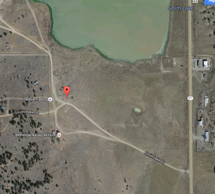Aerial photograph/map of area surrounding the Smith Lake Trading Post