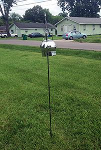 Image of air sampling SUMMA canister in LaPlace, LA