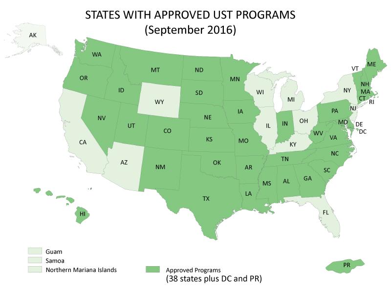 Map of states with approved programs as of September 2016