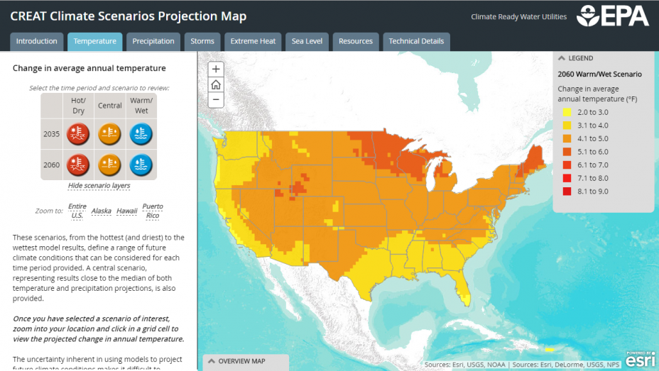 CREAT Climate Scenarios Projection Map