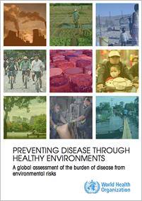 cover of WHO "Preventing Disease through Healthy Environments" report