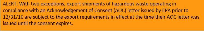Disclaimer for export shipments