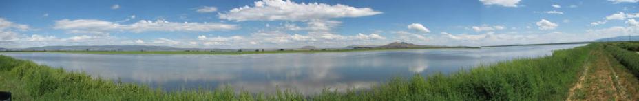 Panoramic view of Tule Lake National Wildlife Refuge Wetland